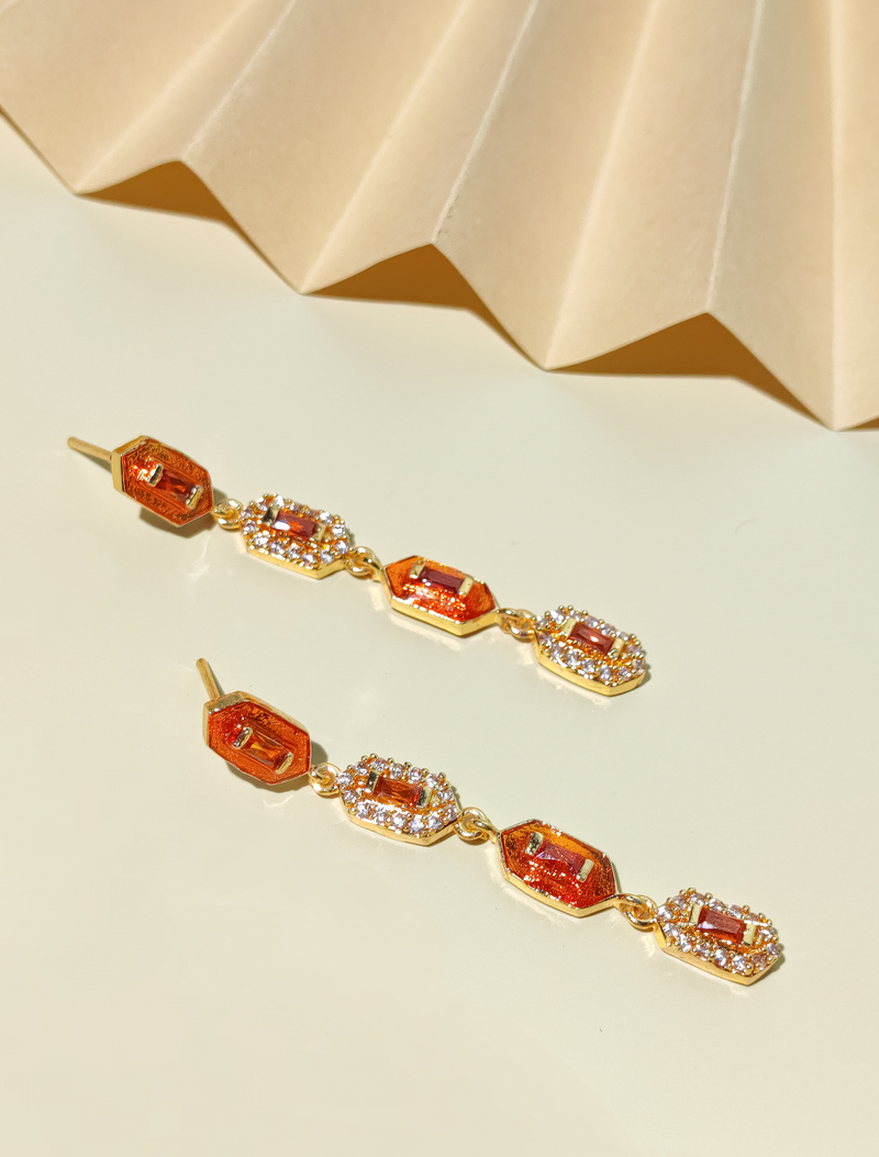 Meenakari long earrings