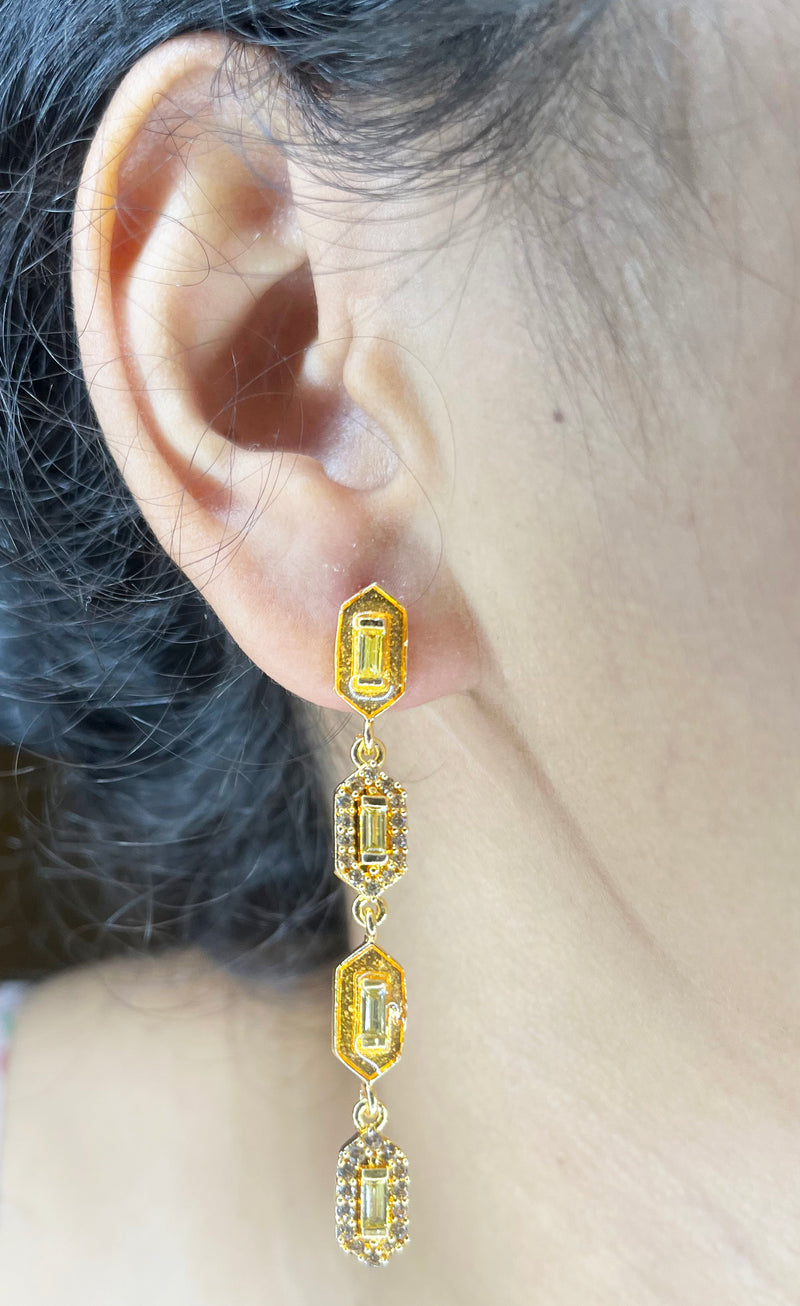 Meenakari long earrings