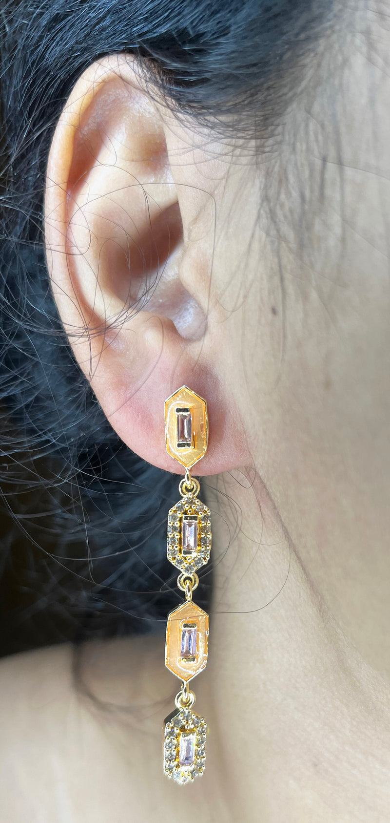 Meenakari long earrings