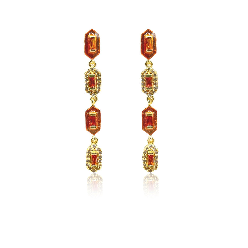 Meenakari long earrings